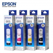 EPSON 003原廠墨水8瓶組加購A4護貝膠膜100入3包